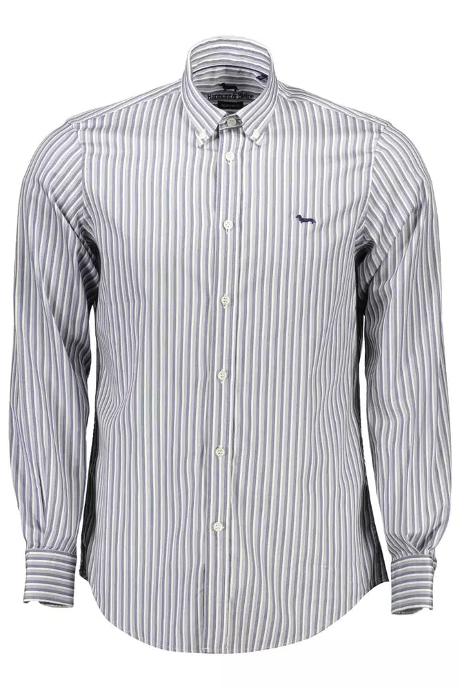 Camicia da uomo in cotone azzurro