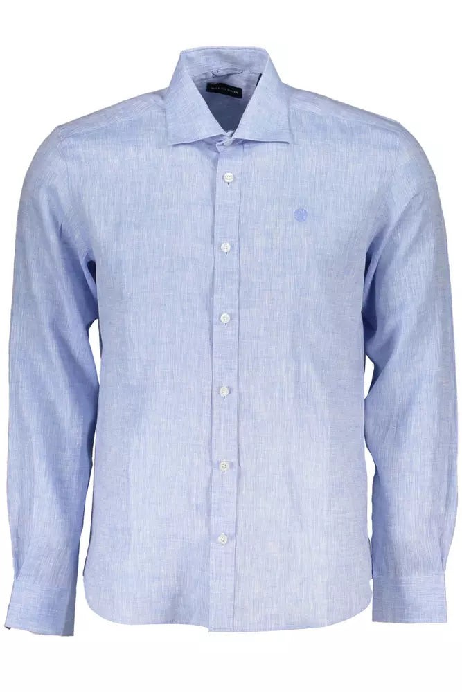 Light Blue Linen Men Shirt