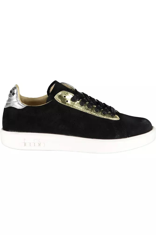 Sneaker donna in pelle nera