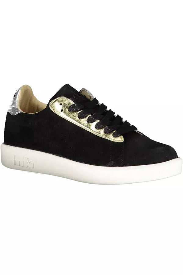 Black Leather Women Sneaker