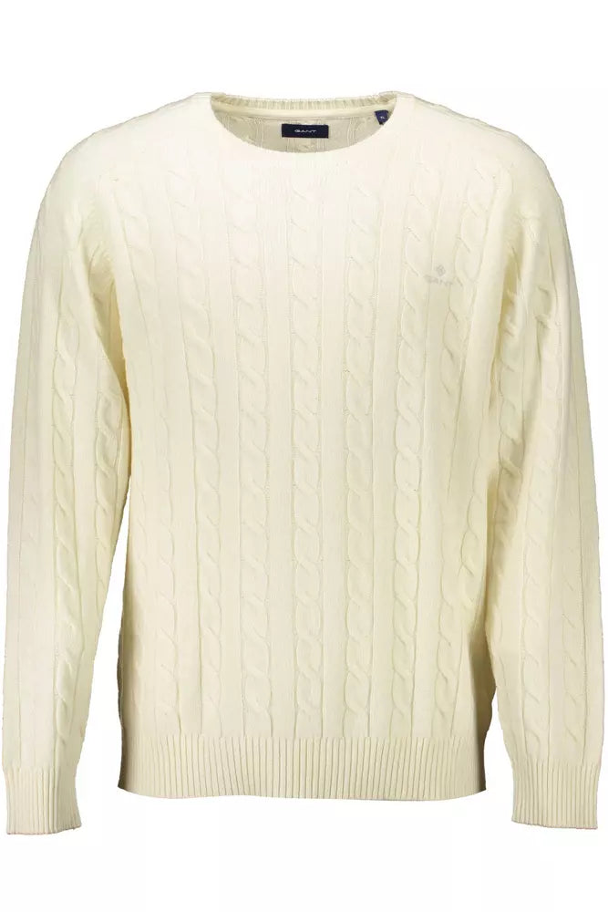 White Wool Men Sweater