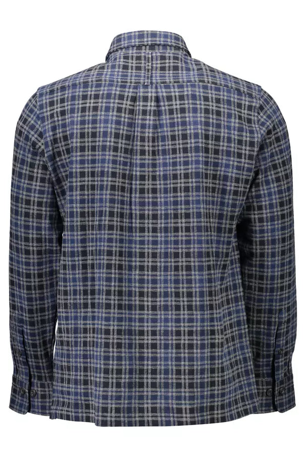 Blue Cotton Men Shirt