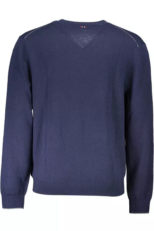 Blue Wool Men Sweater