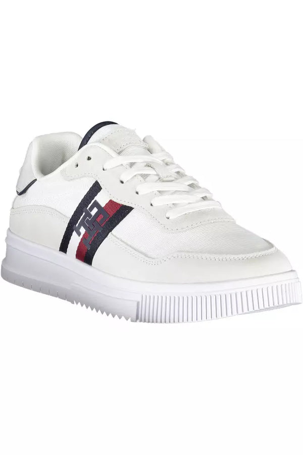 Sneaker uomo in poliestere bianco