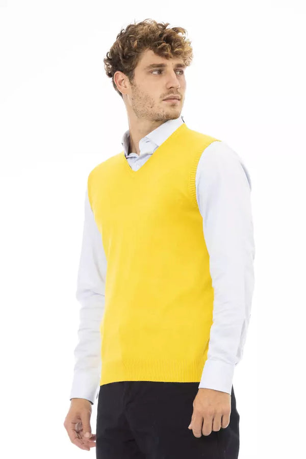 Gilet da uomo in viscosa gialla