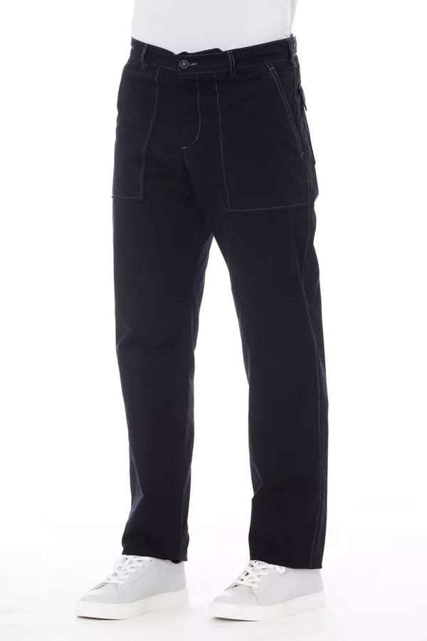 Pantalone da uomo in cotone blu