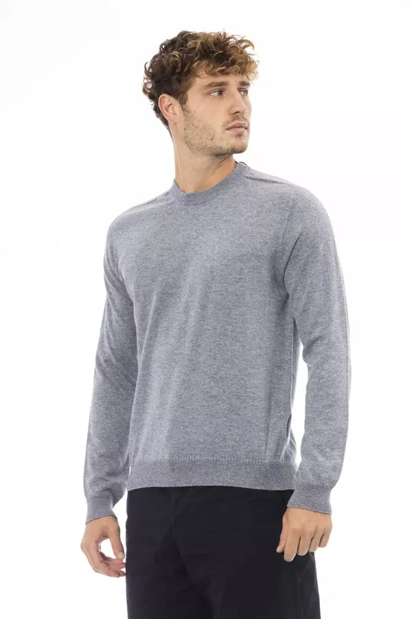 Maglione da uomo in viscosa blu chiaro