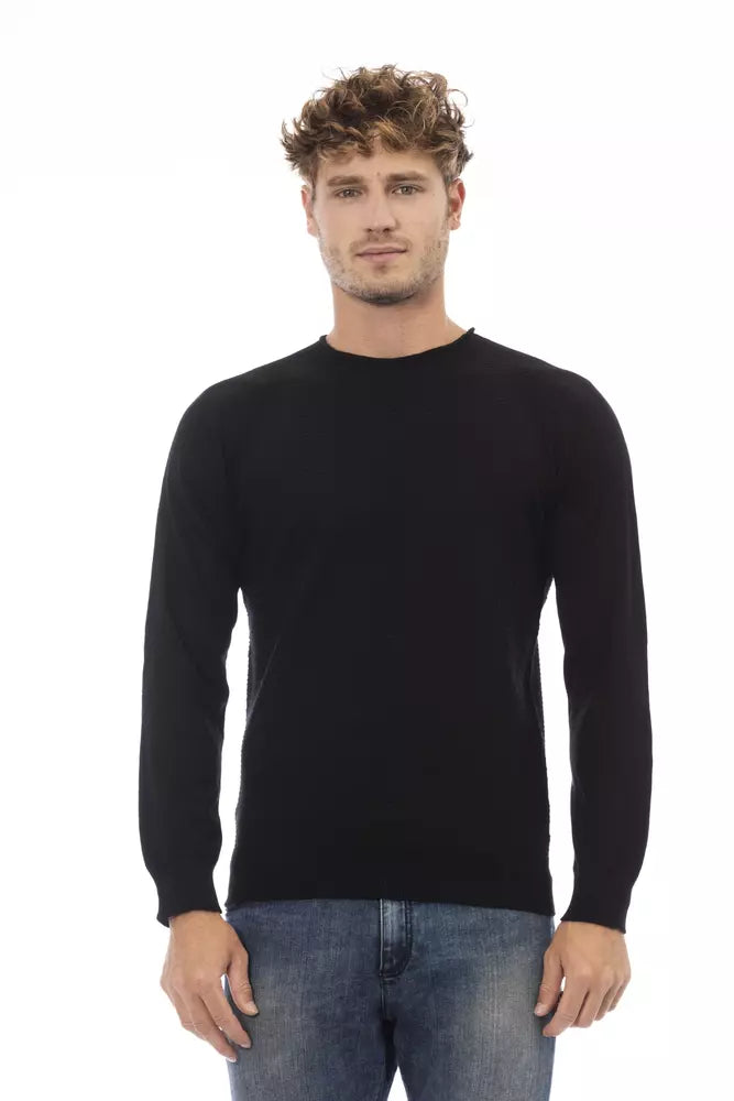 Maglione da uomo in viscosa nera