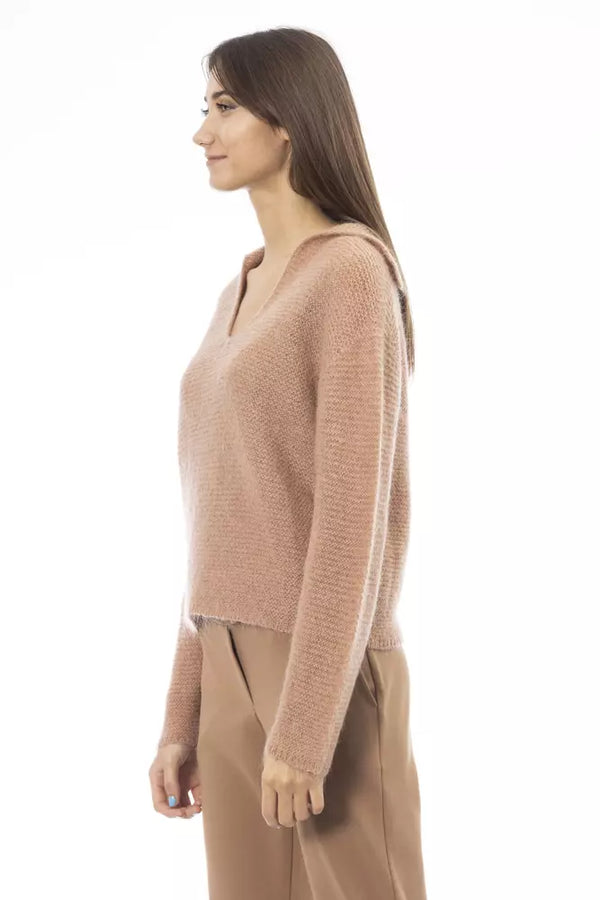 Maglione donna in lana merino beige