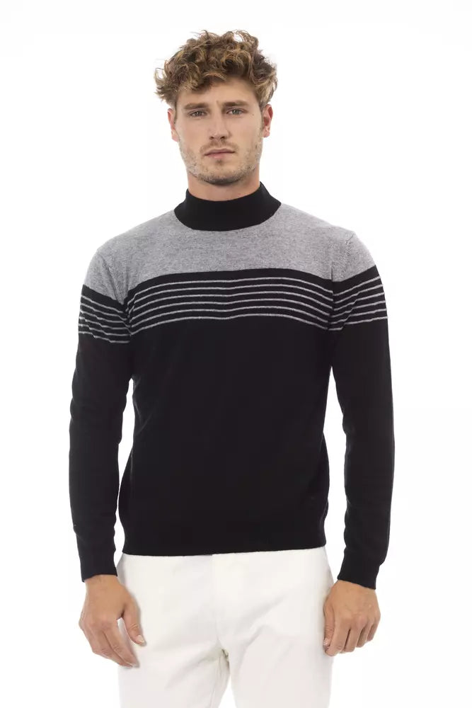 Maglione da uomo in viscosa nera