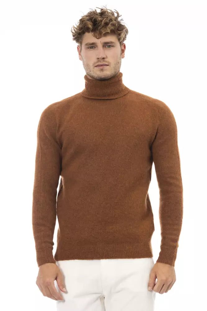 Maglione da uomo in alpaca marrone