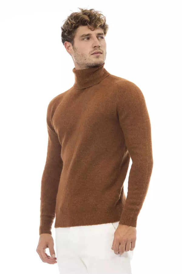 Maglione da uomo in alpaca marrone