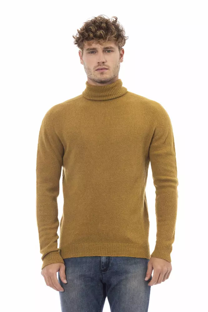 Maglione da uomo in alpaca marrone