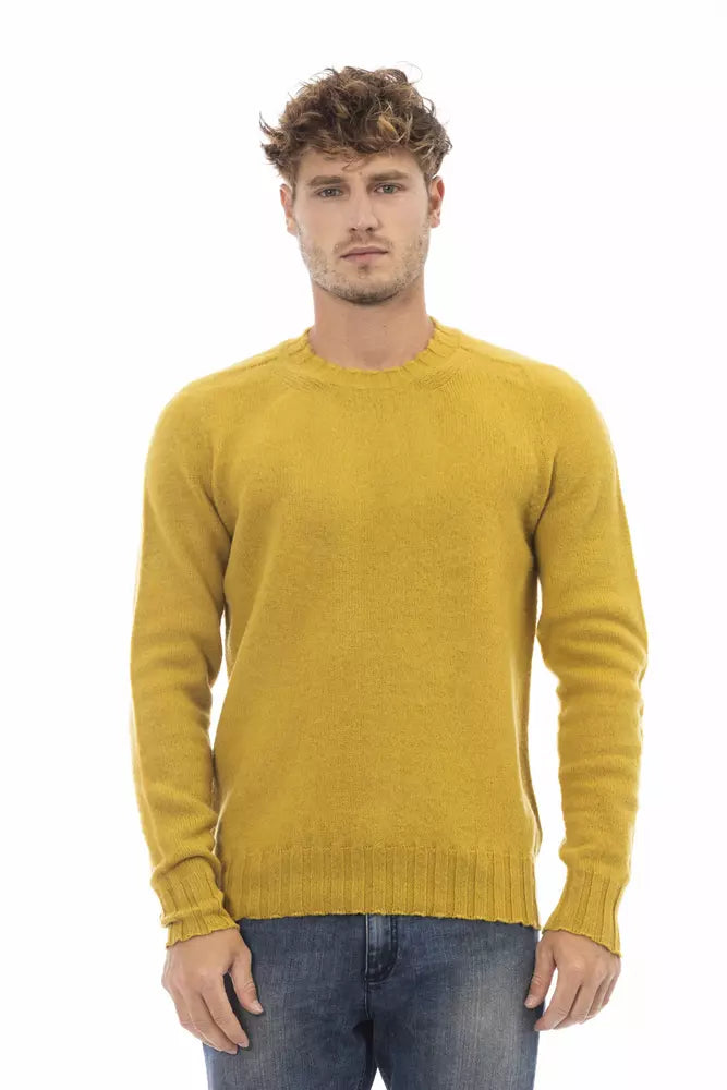 Maglione da uomo in lana gialla