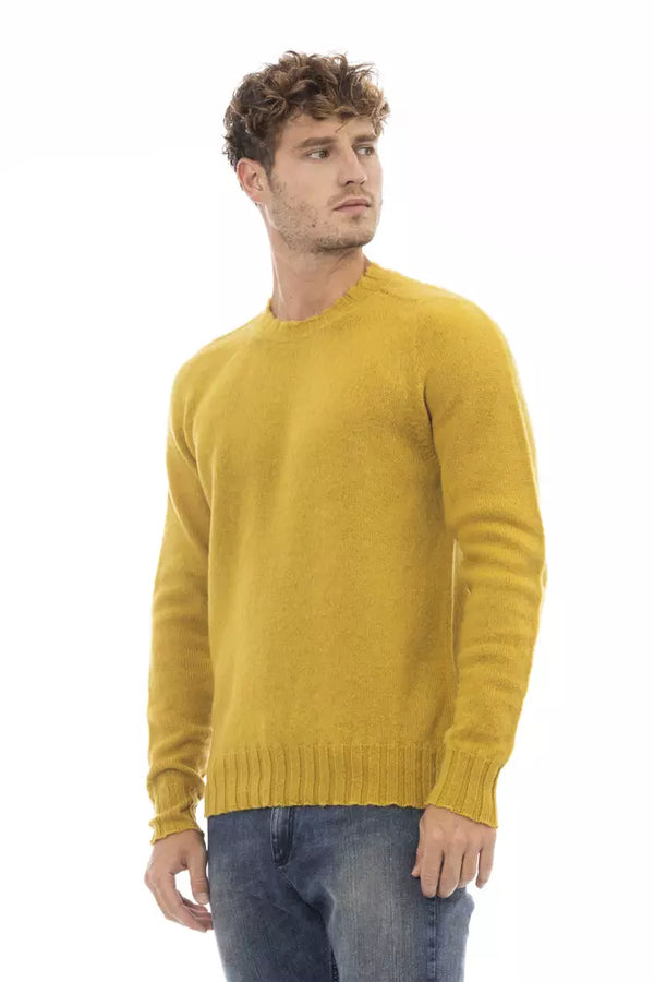 Maglione da uomo in lana gialla