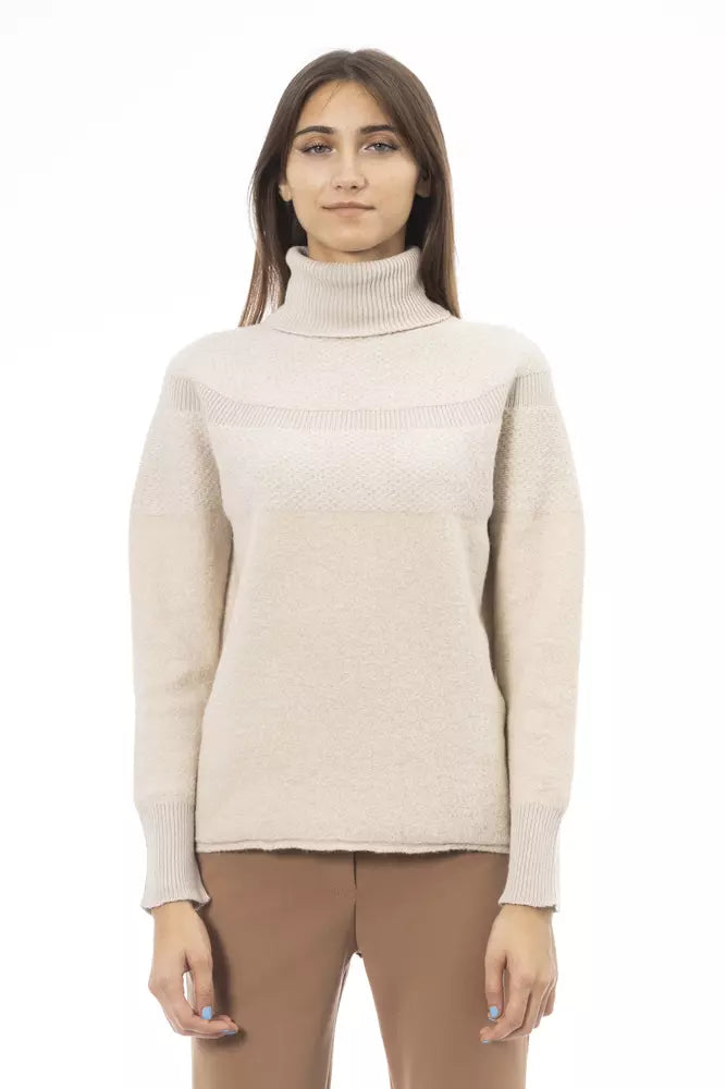 Maglione da donna in alpaca beige