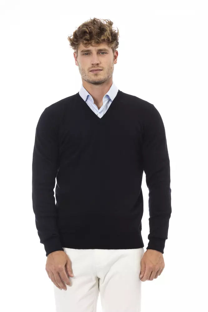 Maglione da uomo in lana nera