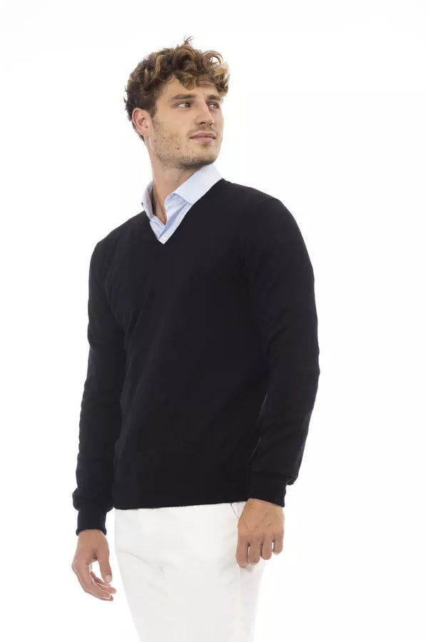 Maglione da uomo in lana nera