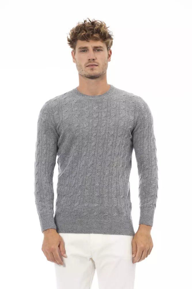 Gray Cashmere Men Sweater