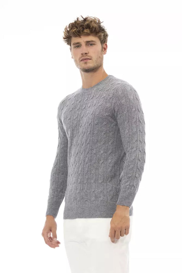 Gray Cashmere Men Sweater