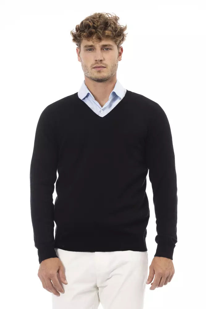 Black Wool Men Sweater