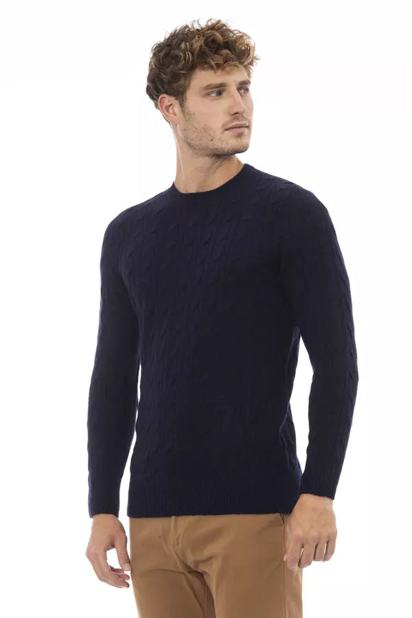 Maglione da uomo in lana blu