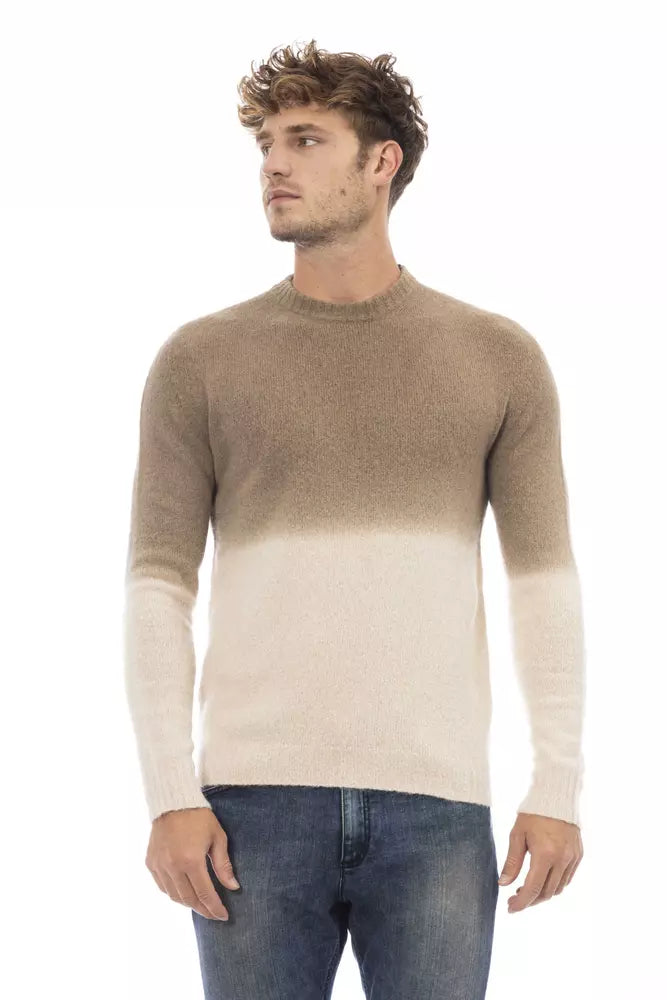 Beige Alpaca Men Sweater