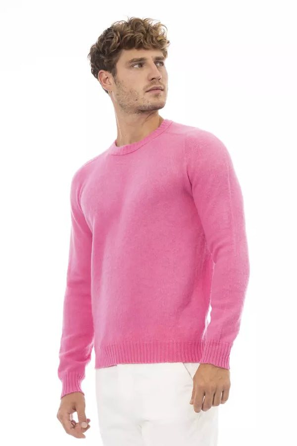 Maglione da uomo in lana rosa