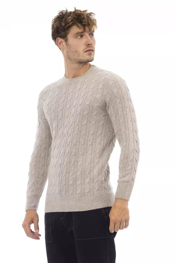 Maglione da uomo in viscosa beige