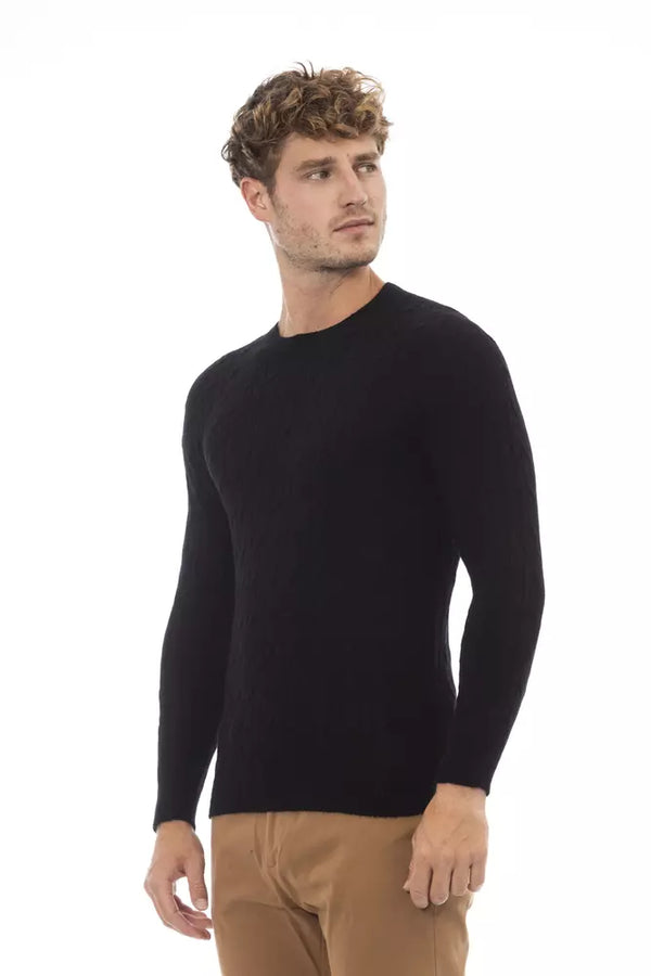 Maglione da uomo in viscosa nera