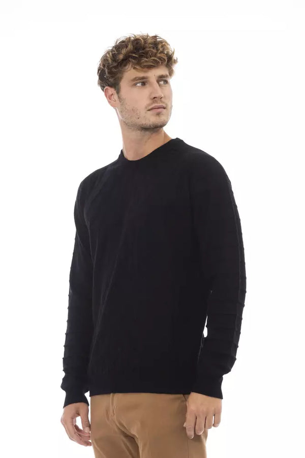 Maglione da uomo in viscosa nera