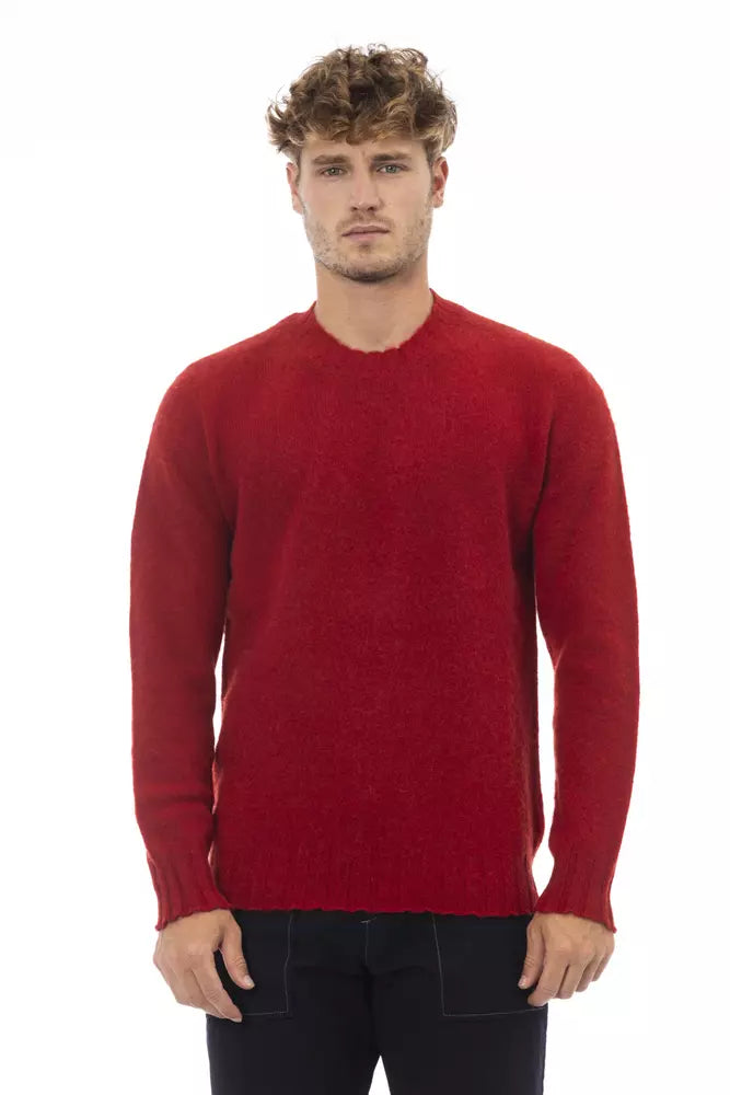 Red Wool Men Sweater