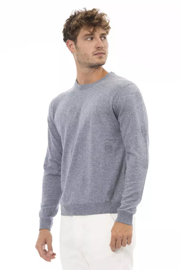 Maglione da uomo in viscosa blu chiaro