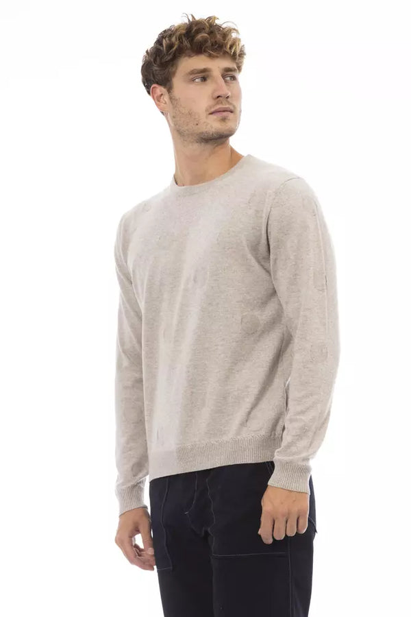 Maglione da uomo in viscosa beige