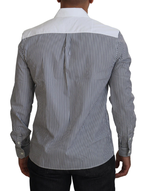 Slim Fit Striped Casual Shirt with Channel Motive