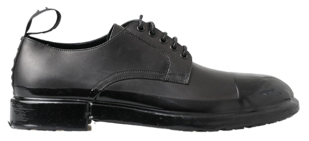 Scarpe eleganti Derby in pelle con lacci in nero