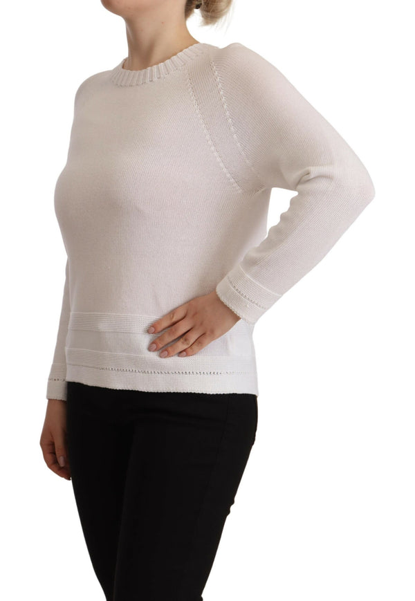 Maglione Pullover elegante in cotone bianco