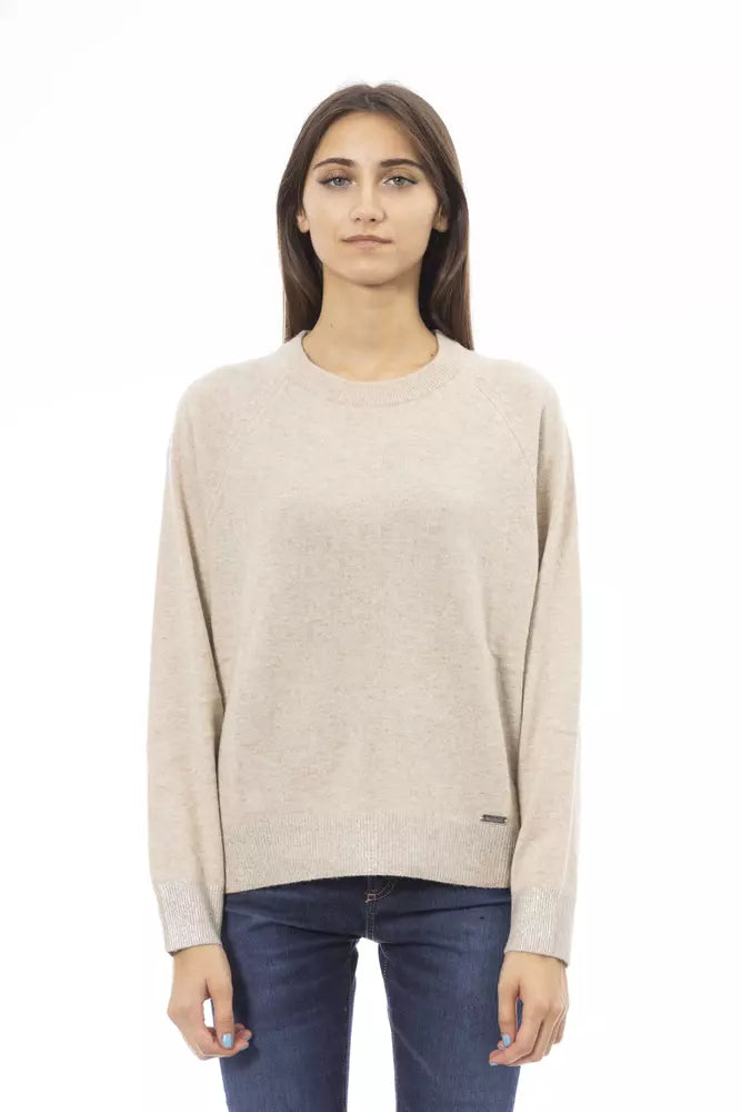 Maglione da donna in cashmere beige