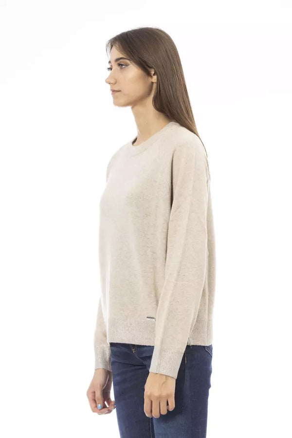 Maglione da donna in cashmere beige