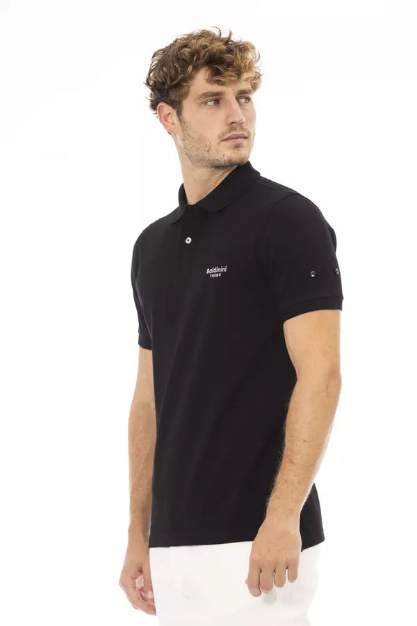 Polo da uomo in cotone nero