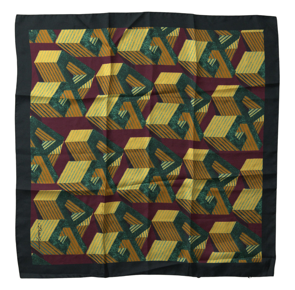 Elegant Multicolor Silk Men's Square Scarf