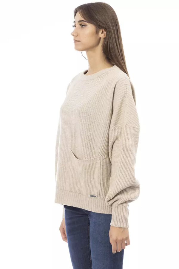 Beige Cashmere Women Sweater