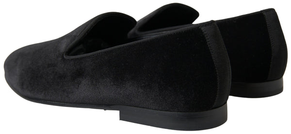 Black Velvet Loafers Formal Shoes