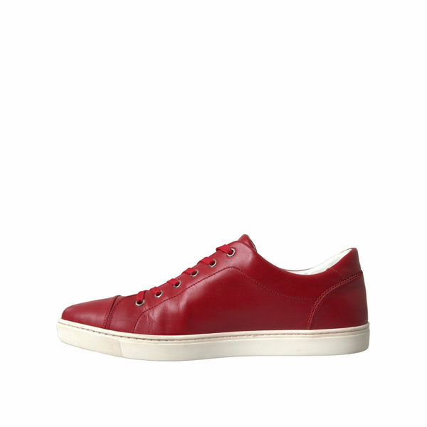 Sneakers basse eleganti in pelle rossa