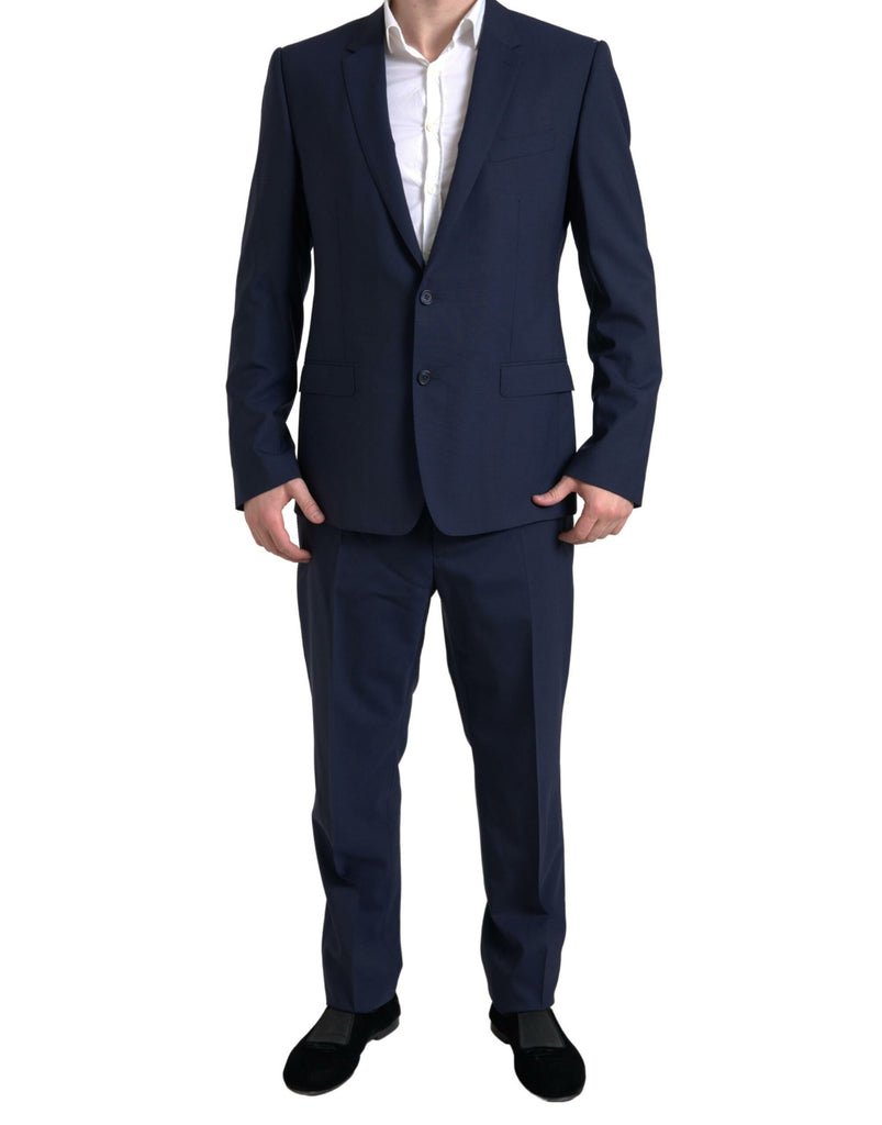 Elegante abito blu Martini slim fit a due pezzi