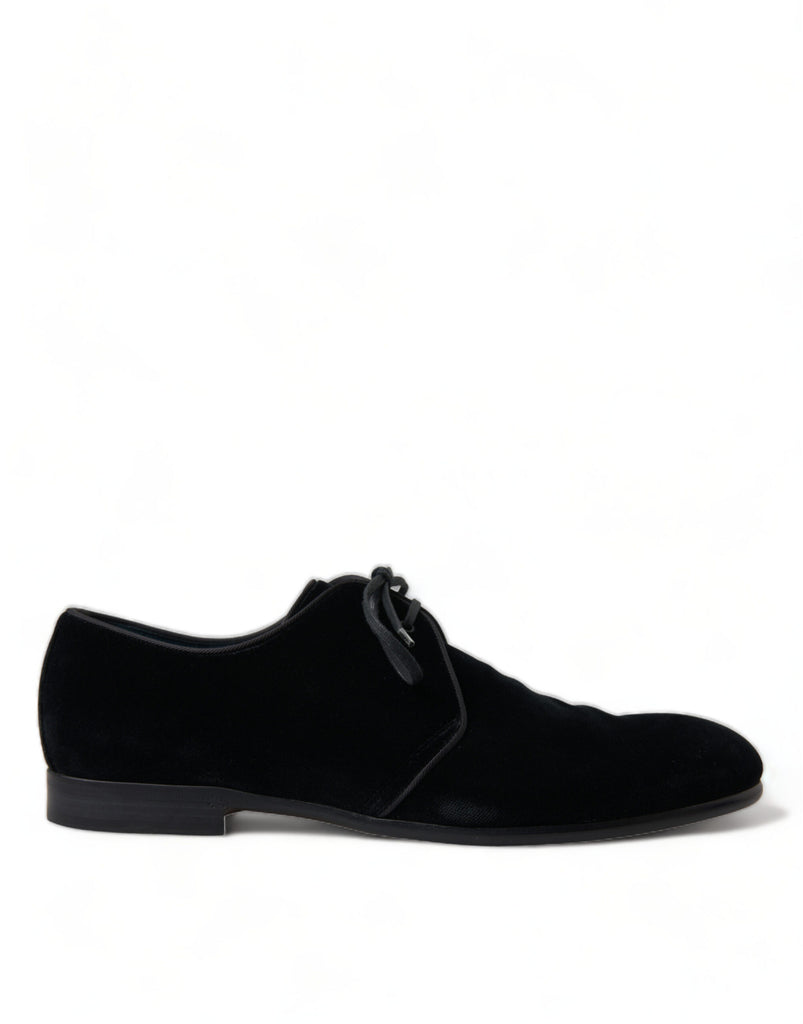 Scarpe eleganti Derby in velluto nero