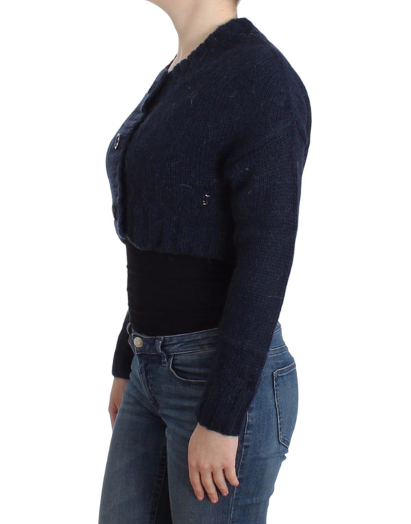 Cardigan blu chic e cropped