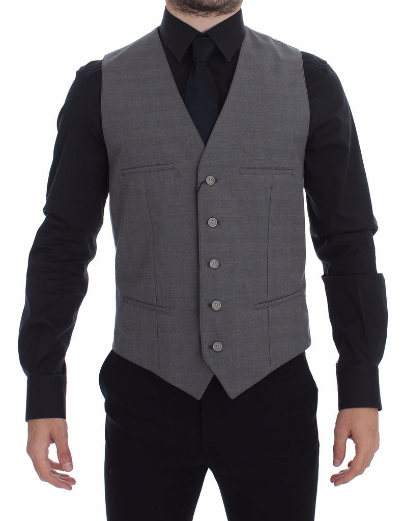 Gilet elegante grigio slim fit