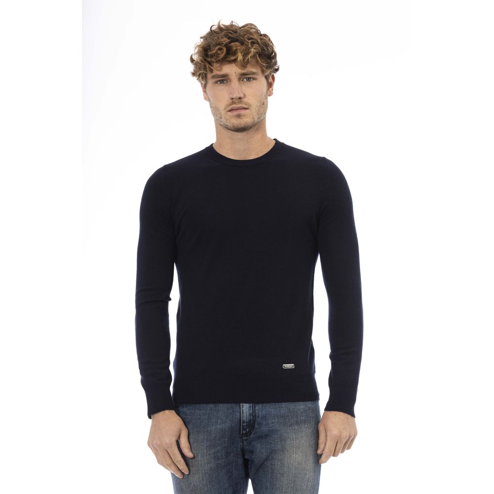 Maglione da uomo in lana blu