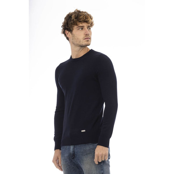 Maglione da uomo in lana blu